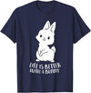 Life Is Better with a Bunny Cute Bunny Rabbit T-Shirt in Navy Blue