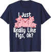 Funny Pig Lover Shirts I Just Really Like Pigs - Pig Lover Pig Farming Farmer T-Shirt - Navy Blue