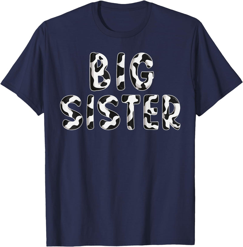 Cow Pattern Print Family Matching Birthday Shirts Cow Big Sister Birthday Family Matching Mothers Day Boy Girl T-Shirt -