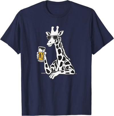 Cool Sunglasses Giraffe Beer Drinking Giraffe T-Shirt