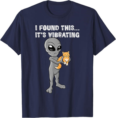 T-Shirts by Irregulariteez I Found This - It's Vibrating - Cat & Alien T-Shirt