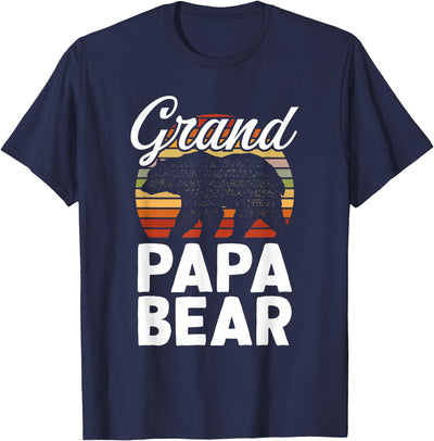 Fun Grandpa Animal Sunset Graphic - Grandpapa Bear T-Shirt