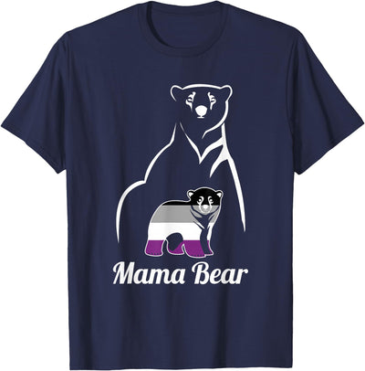 Asexual Mama Bear Asexual Pride LGBT Ace Pride Flag Mom T-Shirt