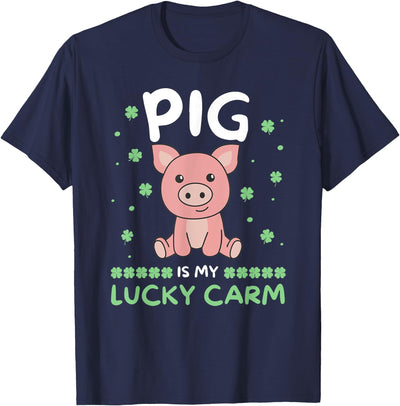 Pig Is My Lucky Carm Shamrock St. Patrick's Day Pig T-Shirt