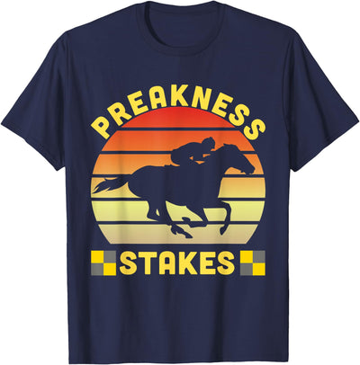 Preakness Stakes Horse Racing Derby Day Apparel Preakness Stakes Retro Horse Racing, Men Women Kids Jockey T-Shirt