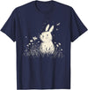Bunny Rabbit Chibi Japanese Kawaii Cute Animal Alt Aesthetic T-Shirt in Navy Blue
