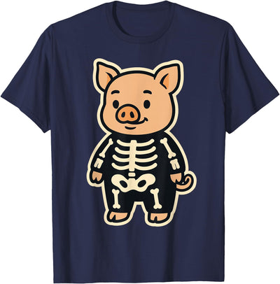 Funny Pig Skeleton Costume for Kids Boys Girls Halloween T-Shirt