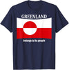 Greenlandic native heritage designs Greenland Flag, Belongs to its People, Independence Message T-Shirt - Navy Blue