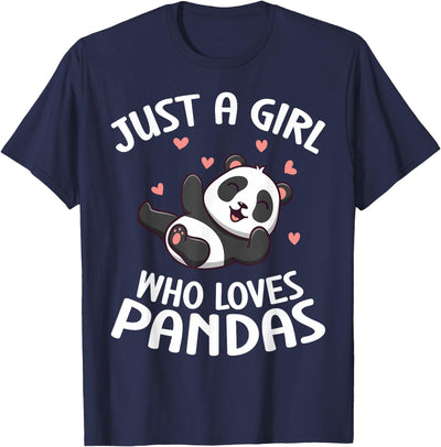 Panda Lover Cute Kids Just A Girl Who Loves Pandas T-Shirt