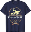 Matching Family Grandma Bear Boho by Foxio Mamaw Bear Floral Matching Family Funny Grandma Bear Boho T-Shirt - Navy Blue