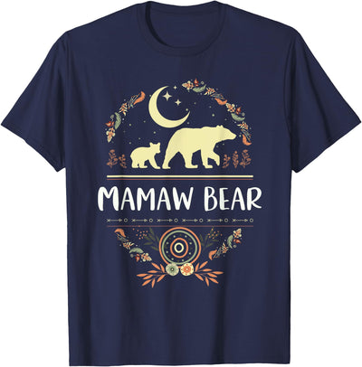 Mamaw Bear Floral Matching Family Funny Grandma Bear Boho T-Shirt
