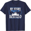 City Designs by Dennex Born in Buffalo T-Shirt - Navy Blue