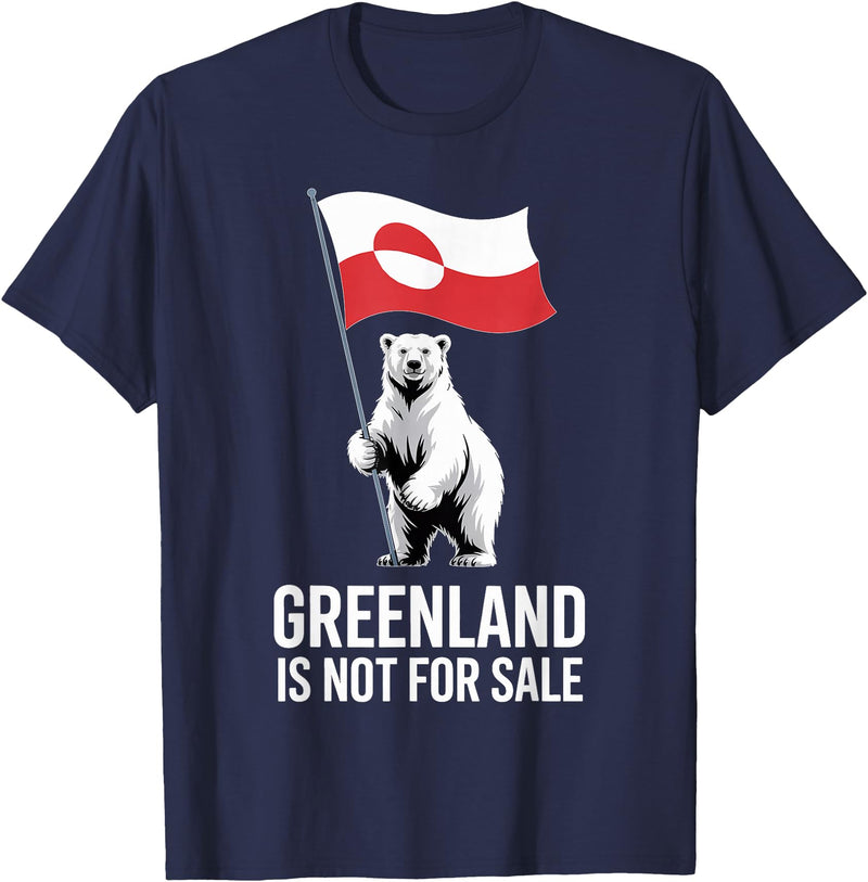 Arctic Polar Bear Greenland Protest Greenland is Not for Sale Arctic Polar Bear T-Shirt - Navy Blue
