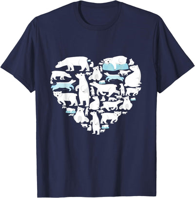 Polar beart lover heart gifts idea kids boys girls Polar Bear Lover Polar Bear Heart Valentine Gift Men Women T-Shirt