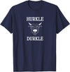 The Kilted Crow Hurkle Durkle Funny Scotland Highlands Cow Graphic T-Shirt - Navy Blue