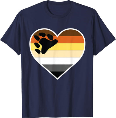 LGBTQ Bear Flag Heart - LGBTQIA+ Pride Month Bear T-Shirt