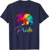 RhynoWear Pride Gay Bear Pride Shirt Bears LGBT Rainbow Flag Grizzly Gift T-Shirt - Navy Blue