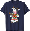 Luvhawaiiantha Cow With Ukulele Hawaiian Hawaii Summer Luau Aloha Farmer Men Women Kids T-Shirt - Navy Blue