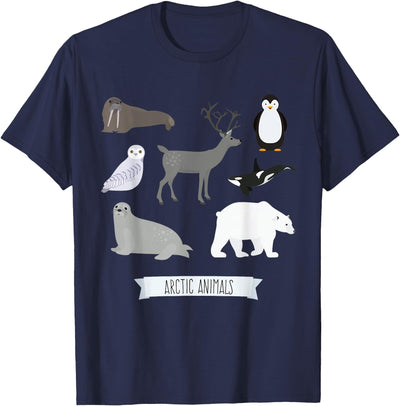Novelty Arctic Animal Gifts Arctic Animals Gift Walrus Penguin Polar Bear Arctic Kids T-Shirt
