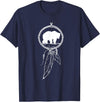 American Indian Shirts by CrushRetro Native American Dreamcatcher Bear Women Men Kids T-Shirt - Navy Blue