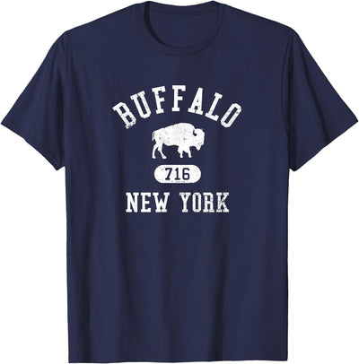 Cow Buffalo New York 716 Collegiate Distressed 2 T-Shirt