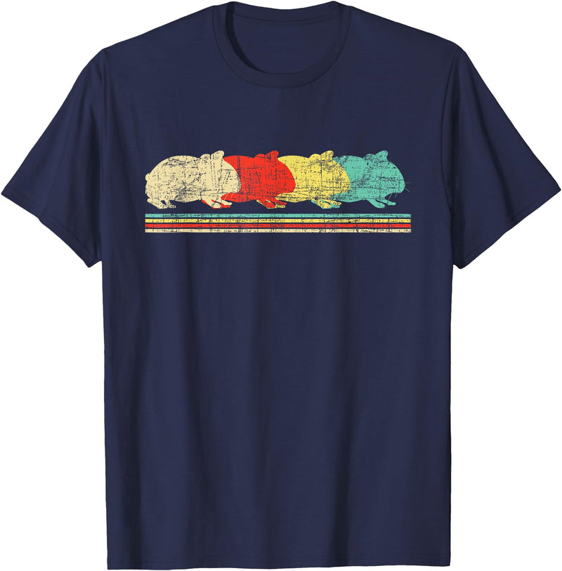 Funny Guinea Pig Shirts Retro Vintage Guinea Pig - Pet Owner Animal Lover T-Shirt - Navy Blue