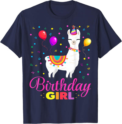 Birthday Llama Shirts Gift Cute Llama Shirt Party Animal Funny Gift for Birthday Girl T-Shirt