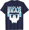 Funny Weightlifter Tees Funny Polar Bear Swolar Bear Lifting Tshirt T-Shirt - Navy Blue