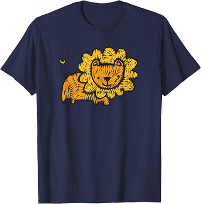 Cute Lion Funny Kids Animal Drawing T-Shirt