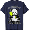 Grandio Design Cute Funny Animal Lover Gifts Panda Pickleball All I Want To Do Is Cute Funny Bear Player T-Shirt - Navy Blue