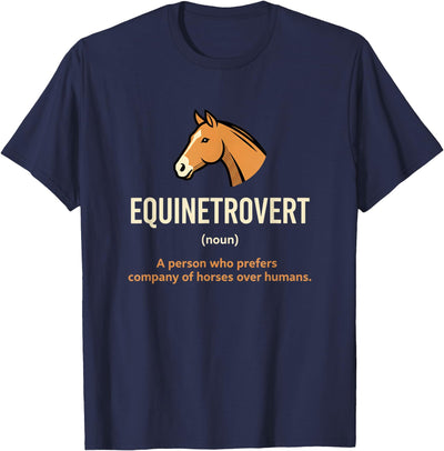 Horse Equine Equinetrovert Equestrian Lover Kid Fo Equinetrovert Funny Horse Definition Kids Horse Lover Equesn T-Shirt