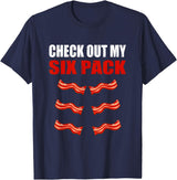 Check Out My Six Pack Bacon Gymer Bodybuilding Watch My Sixpack Funny Bacon Gymer Bodybuilding T-Shirt - Navy Blue