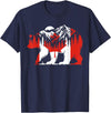 Polar Bear Canadian Flag Canada Day Maple Leaf Polar Bear Animal Canadian Flag Maple Leaf Nature Canada Day T-Shirt - Navy Blue