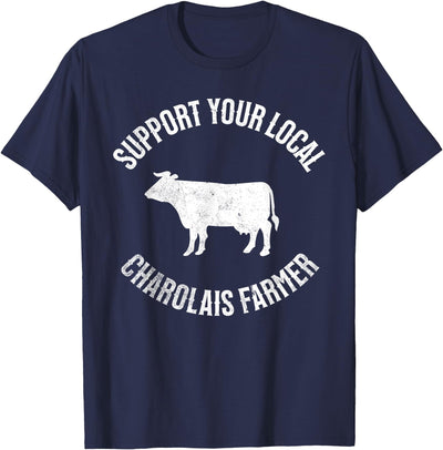 Charolais Cow Support Cattle Farmer Meat T-Shirt