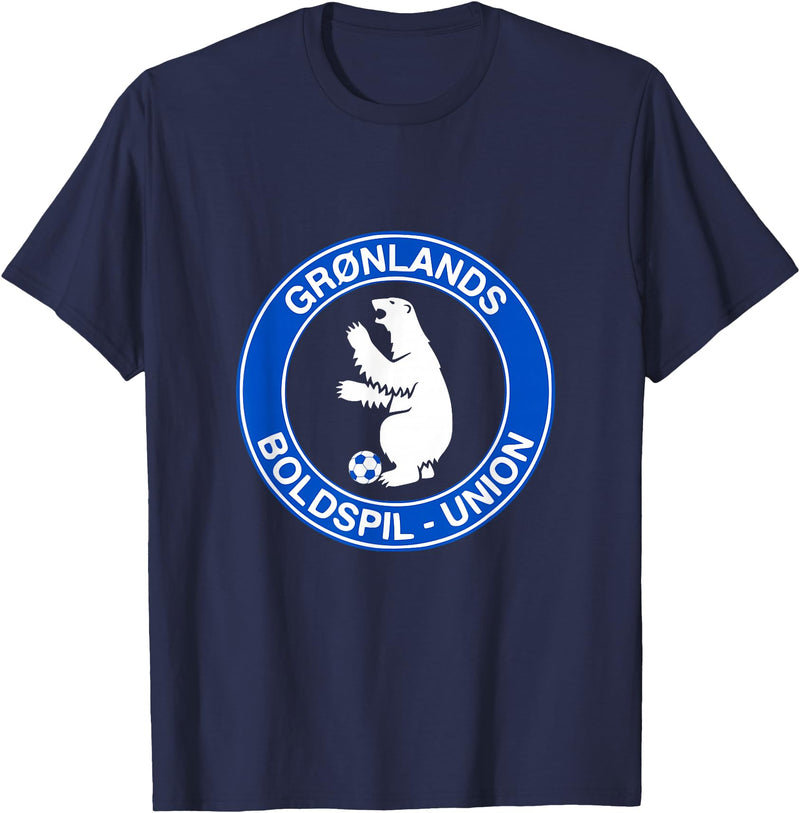 Bosco T. Jones Football Designs Greenland Polar Bear Football (Soccer) Shirt T-Shirt - Navy Blue