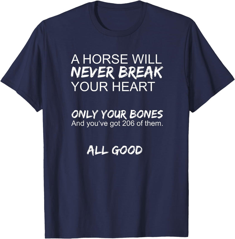 Horse Riding Gifts & Accessories Funny Horse T-Shirt - Navy Blue