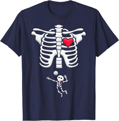 Funny skeleton halloween 2018 shirts pregnancy Baby volleyball Skeleton shirt Halloween