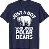 Polar Bear Gift Polar Bear Accessories & Stuff Cute Polar Bear Art for Boys Kids Men Arctic Polar Bear T-Shirt - Navy Blue