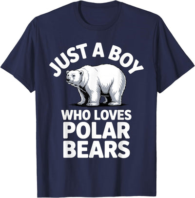 Cute Polar Bear Art for Boys Kids Men Arctic Polar Bear T-Shirt