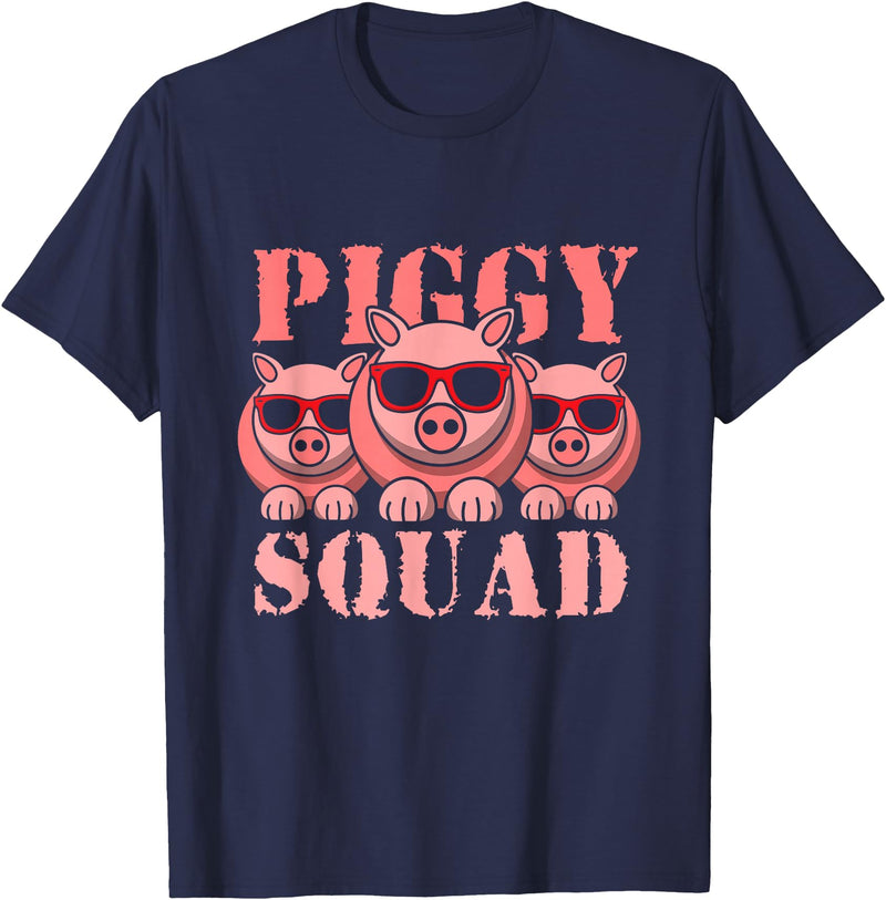 Pigs Lover Pink Animal Piggy Squad Funny Gift Idea for Men T-Shirt - Navy Blue