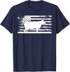 Funny Charolais Rancher Gift for Cattle Lover American Flag - American Cow Charolais Rancher T-Shirt - Navy Blue