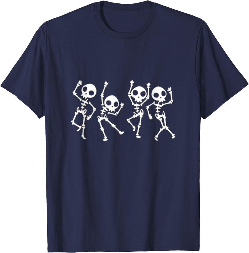 halloween costumes skeleton halloween dabbing and dancing tshirt T-Shirt - Navy Blue