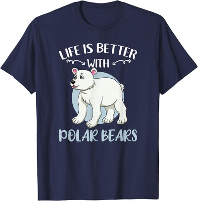 Hiking Lover Design Life is Better with Polar Bears T-Shirt