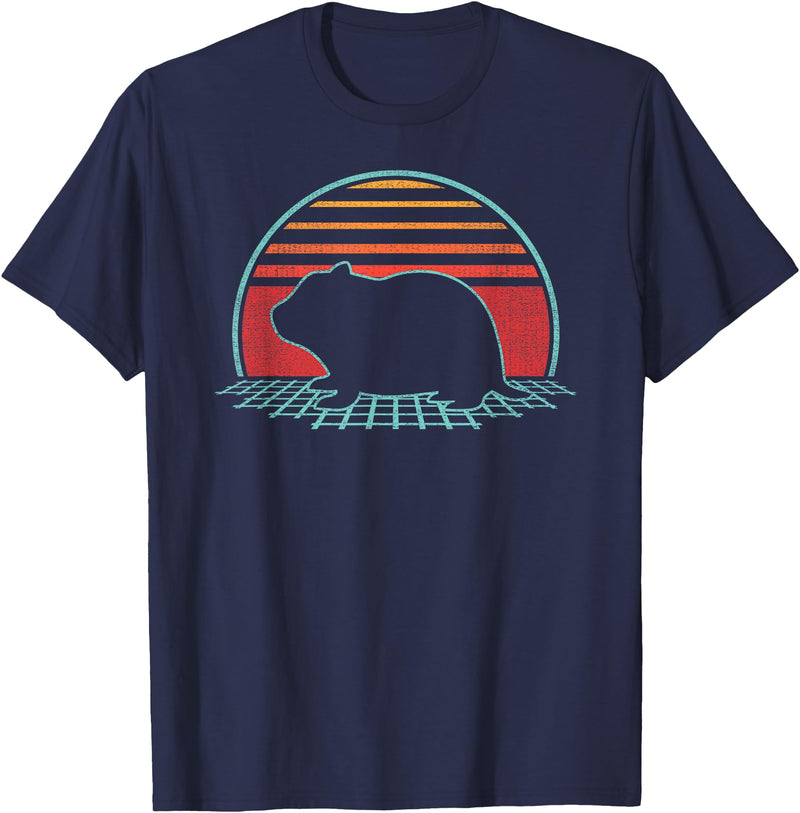 Hamster Lover Animal Retro Vintage 80s Style T-Shirt - Navy Blue