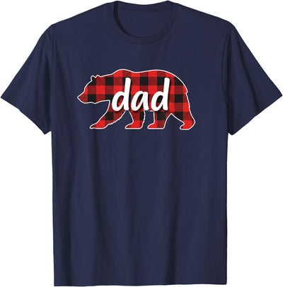 Dad Buffalo Plaid Bear Rustic Lumberjack Dad Father's Day T-Shirt