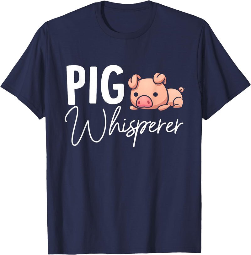 SHIRTSIDE PIG Pig Whisperer Shirt Gift For Pig Lover T-Shirt - Navy Blue