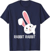 Rabbit First Day of the Month Good Luck Phrase T-Shirt in Navy Blue
