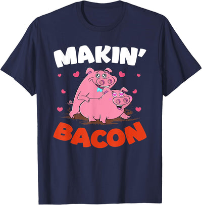 Makin' Bacon Lover Piggy Pig Design T-Shirt