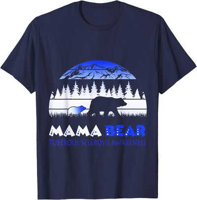 Mama Bear Retro Tuberous Sclerosis Awareness T-Shirt