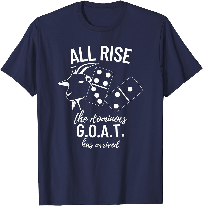 Dominoes Uniform Apparel Dominoes G.O.A.T All Rise Champ - Dominoes T-Shirt - Navy Blue